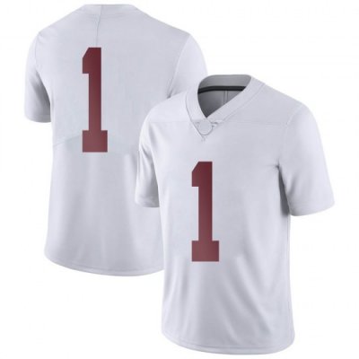 NCAA Men's Alabama Crimson Tide #1 Kool-Aid Mckinstry Stitched College Nike Authentic No Name White Football Jersey YI17K87KP